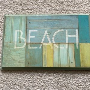Distressed Wooden Beach Sign